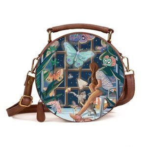 Kalankit Box Sling Bag for Women & Girls | Side Sling Purse with Handle and Detachable Strap | Quirky Travel Crossbody Sling | Birthday Gifts Ideas for Teenager Girl